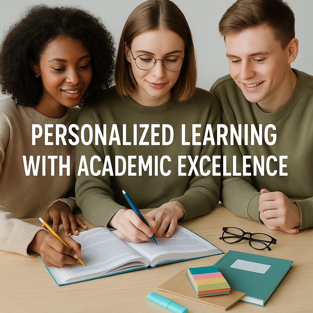 Students collaborating on their studies - Personalized Learning with Academic Excellence